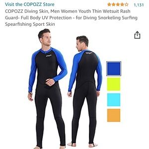 COPOZZ Mens Thin Wetsuit-Rash Guard-XXX-LG. NEW